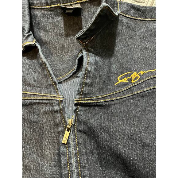 Vintage Y2K Fubu Denim Jumpsuit Zip Up Retro Blue Womens Size 16W Skater - Picture 4 of 11